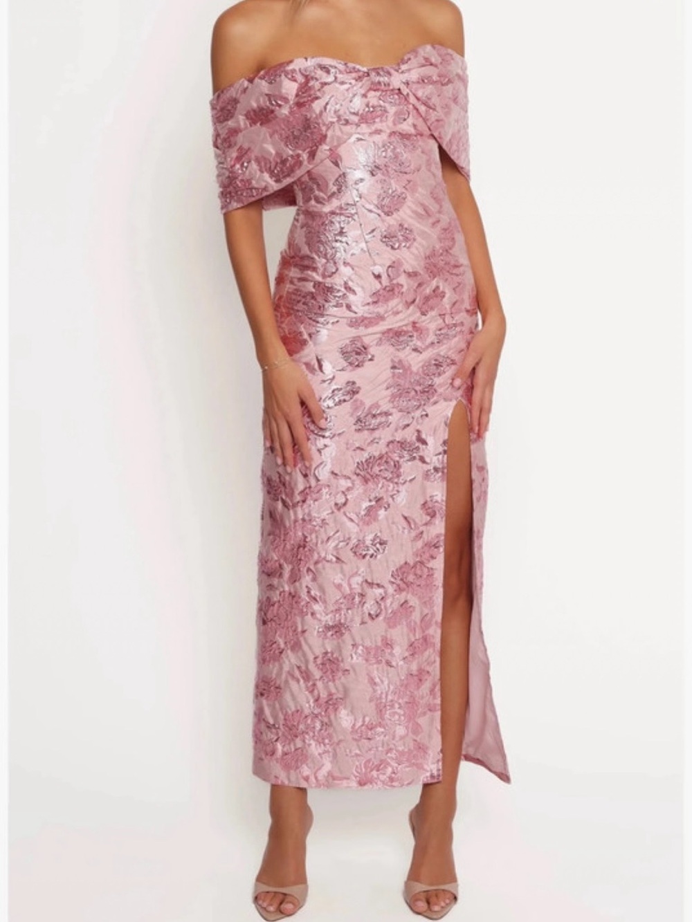 Petal & Pup Lilia Floral Jacquard Maxi Dress Pink NWT Size 6